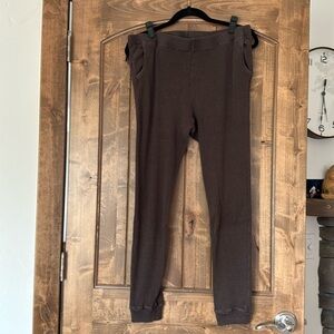 Monroe XL ribbed cotton Jogger chocolate brown euc